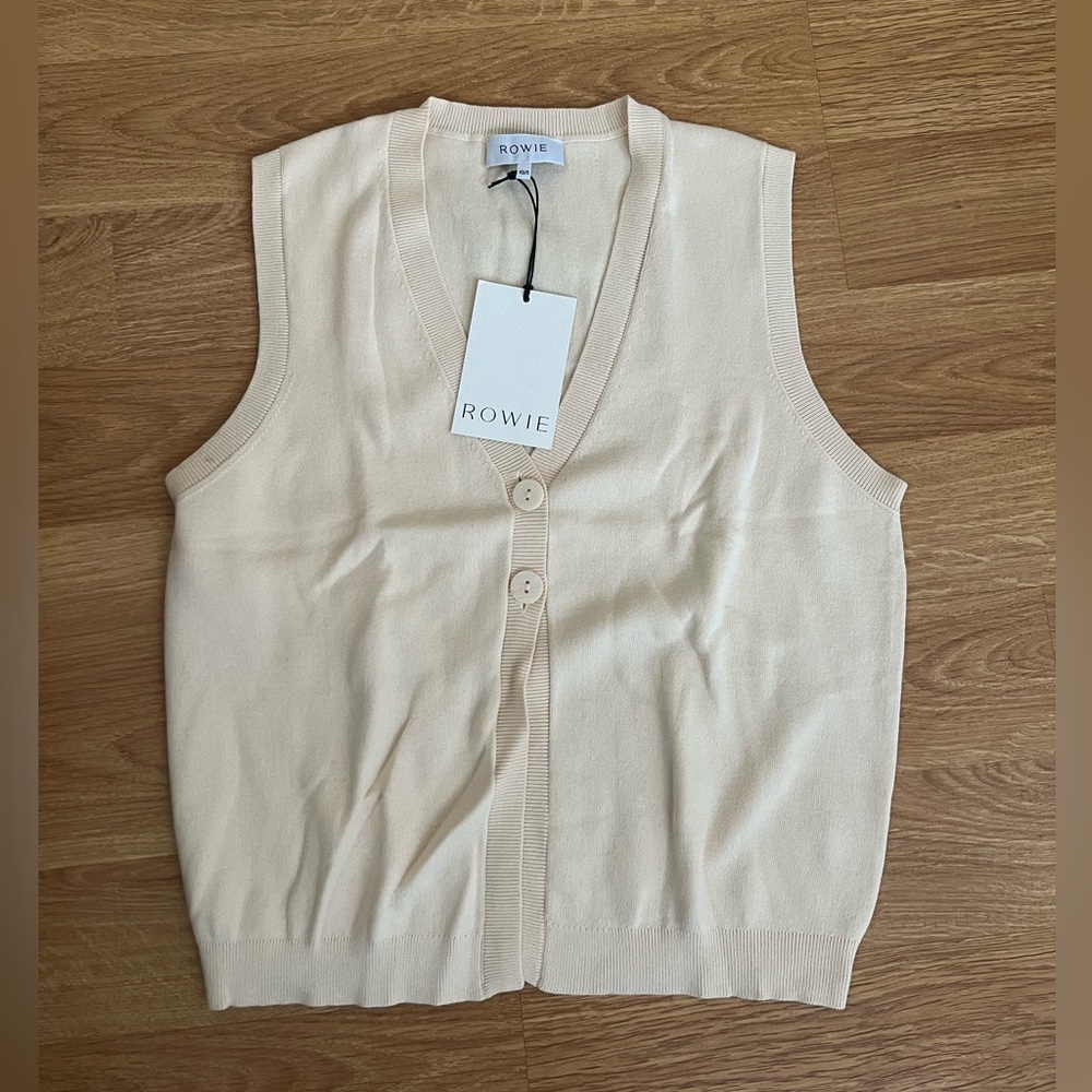 Rowie the Label Goldie Knit Vest Creme